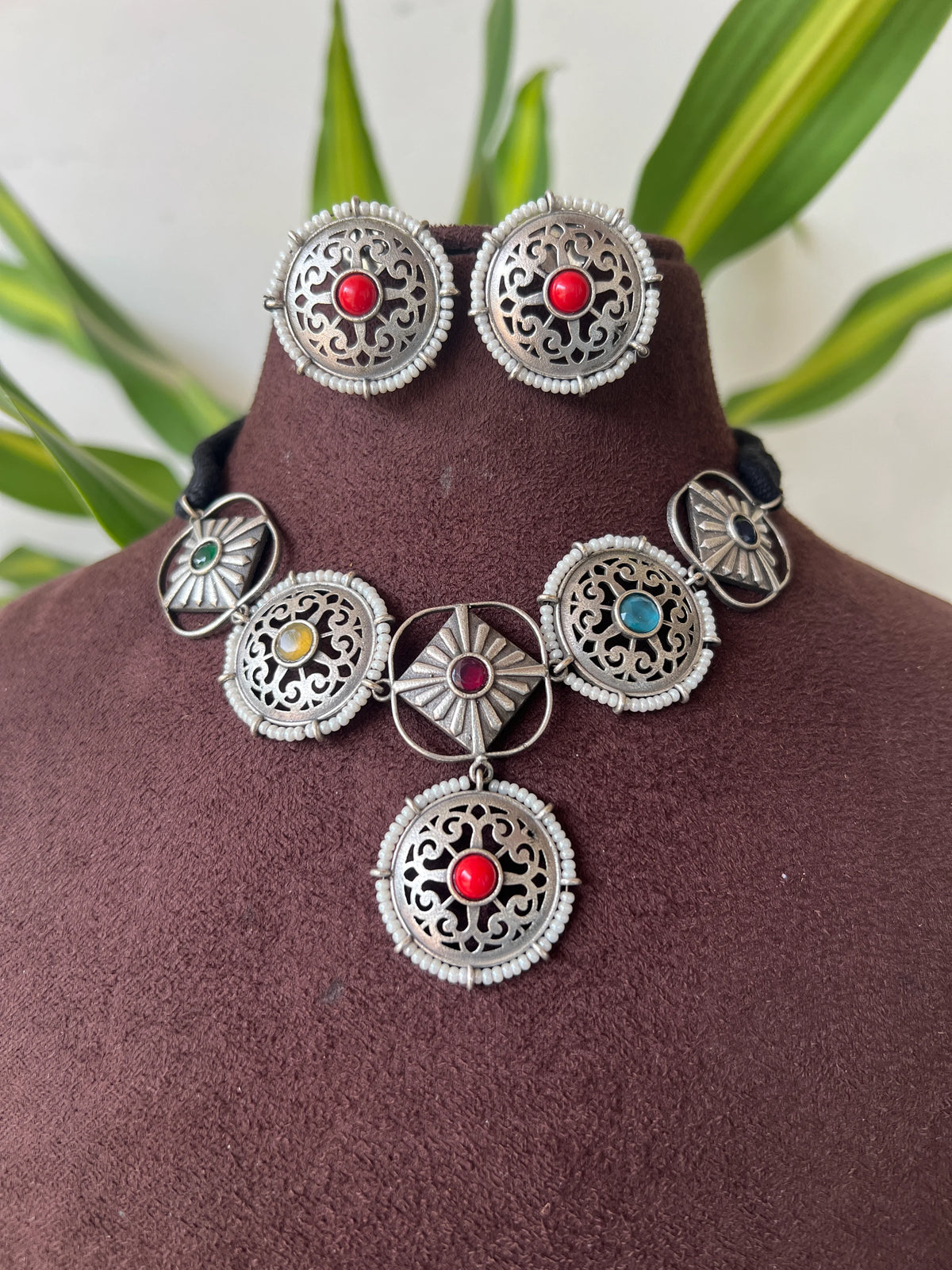 Oxidised necklace set
