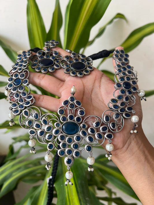 Oxidised necklace set