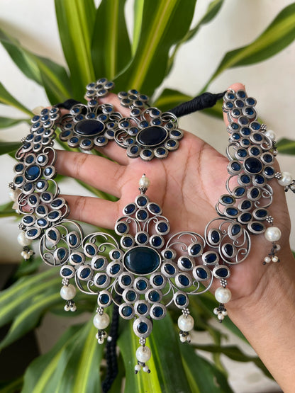 Oxidised necklace set