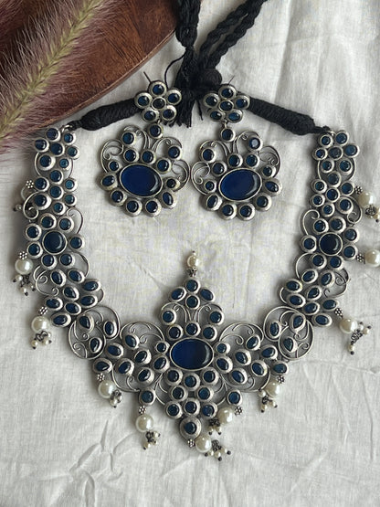 Oxidised necklace set