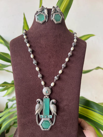 Oxidised necklace set