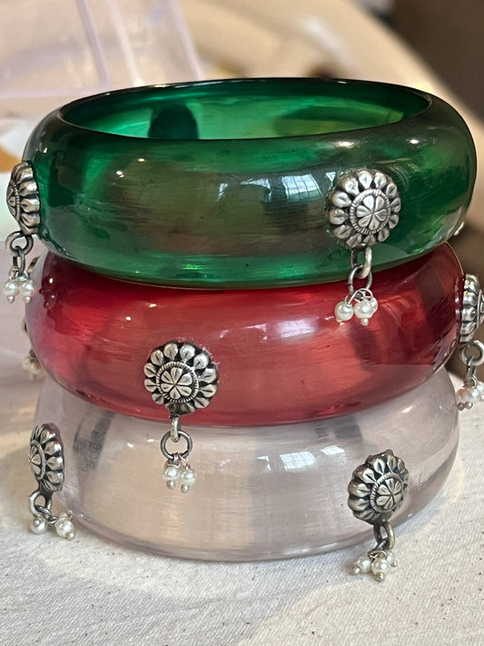 Resin bangles stack of 3