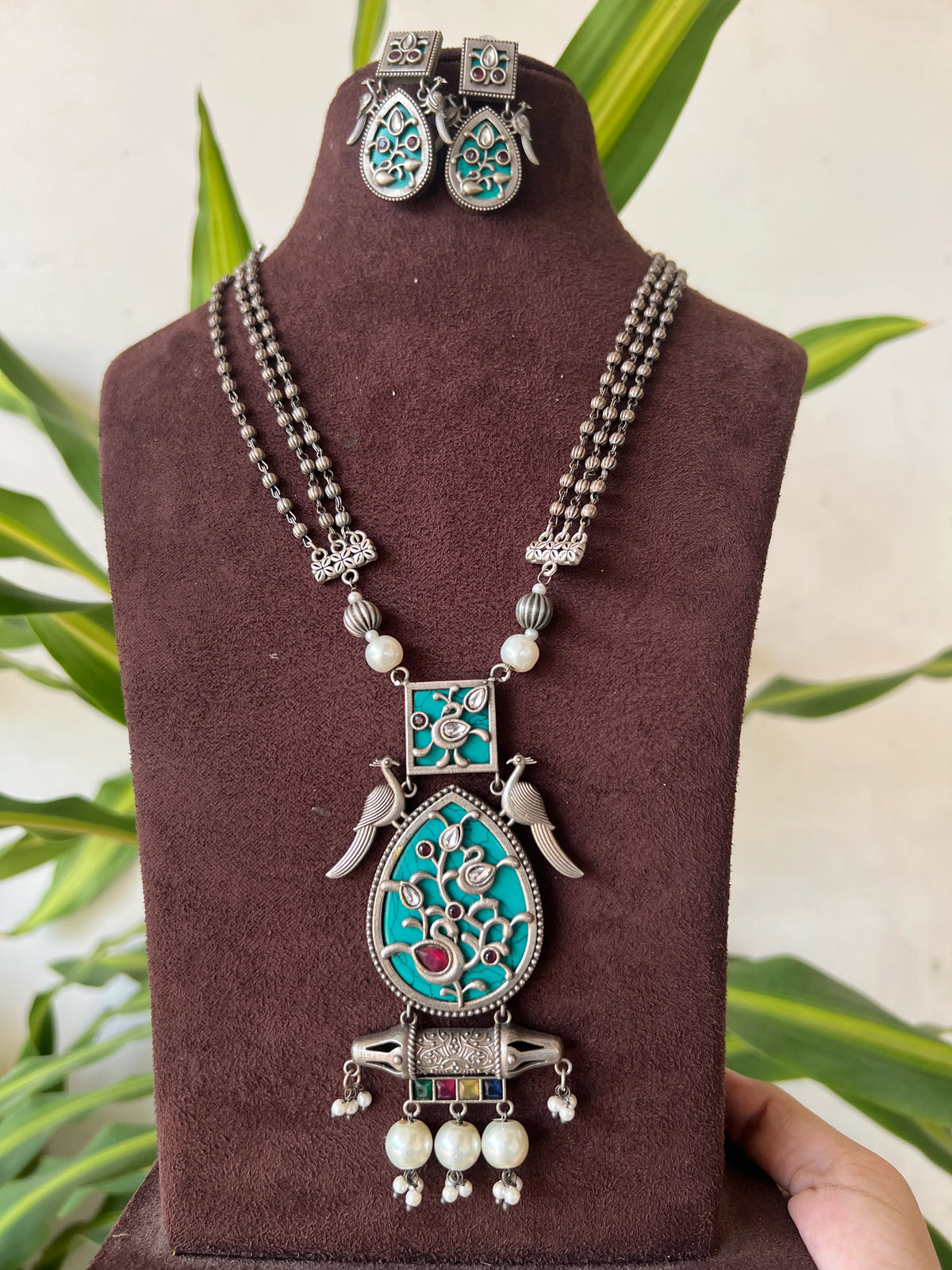 Oxidised necklace set
