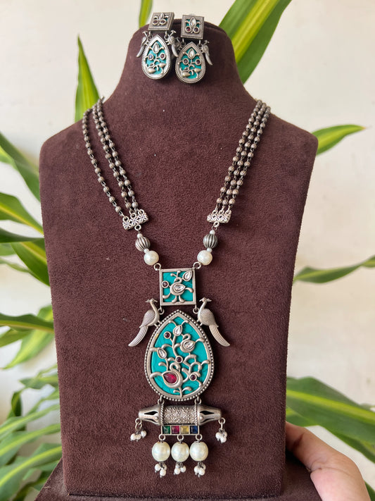 Oxidised necklace set