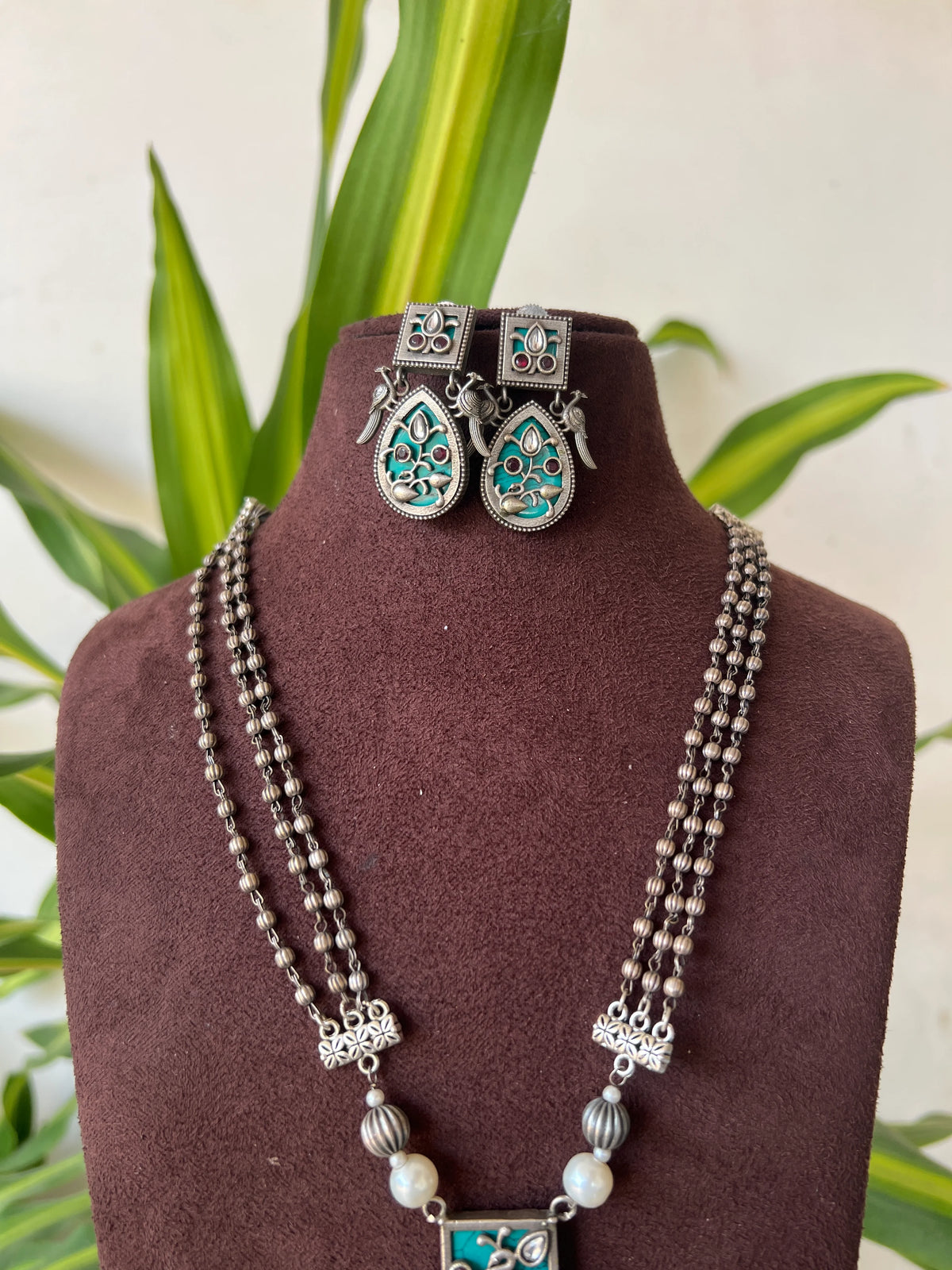 Oxidised necklace set