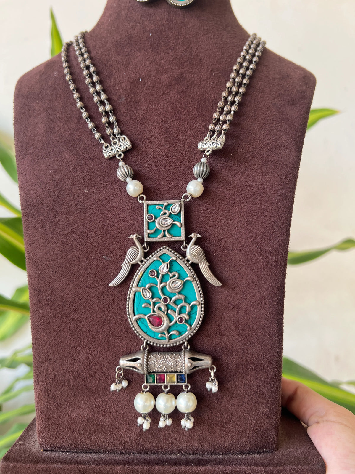 Oxidised necklace set