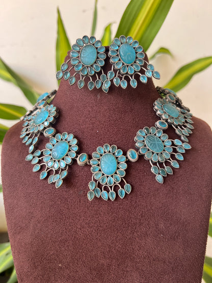 Oxidised necklace set