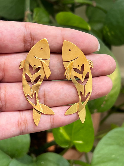 statement fish earrings