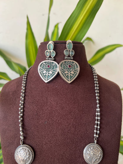 Oxidised necklace set