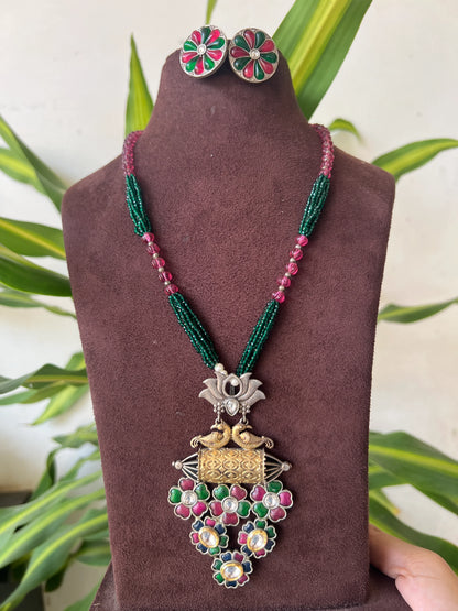 Dual tone necklace set