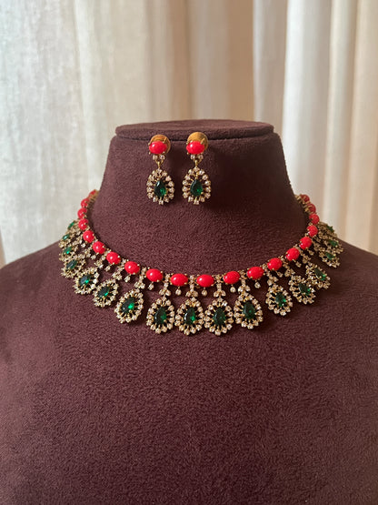 Coral necklace set