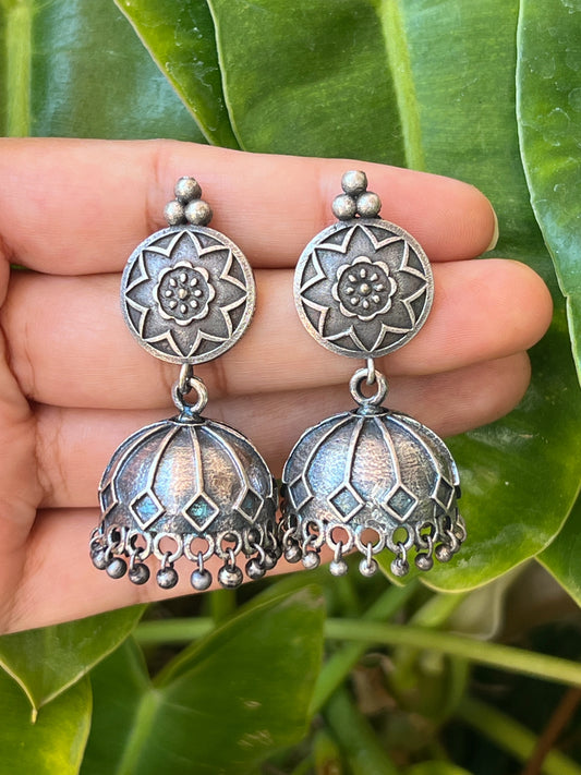 Oxidised jhumkas