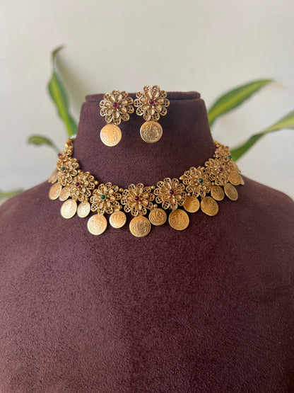 flower kaasu necklace set