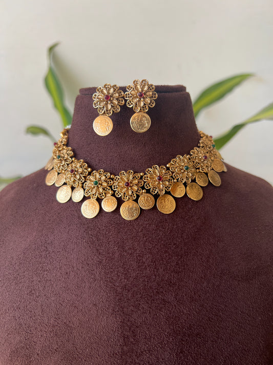 flower kaasu necklace set