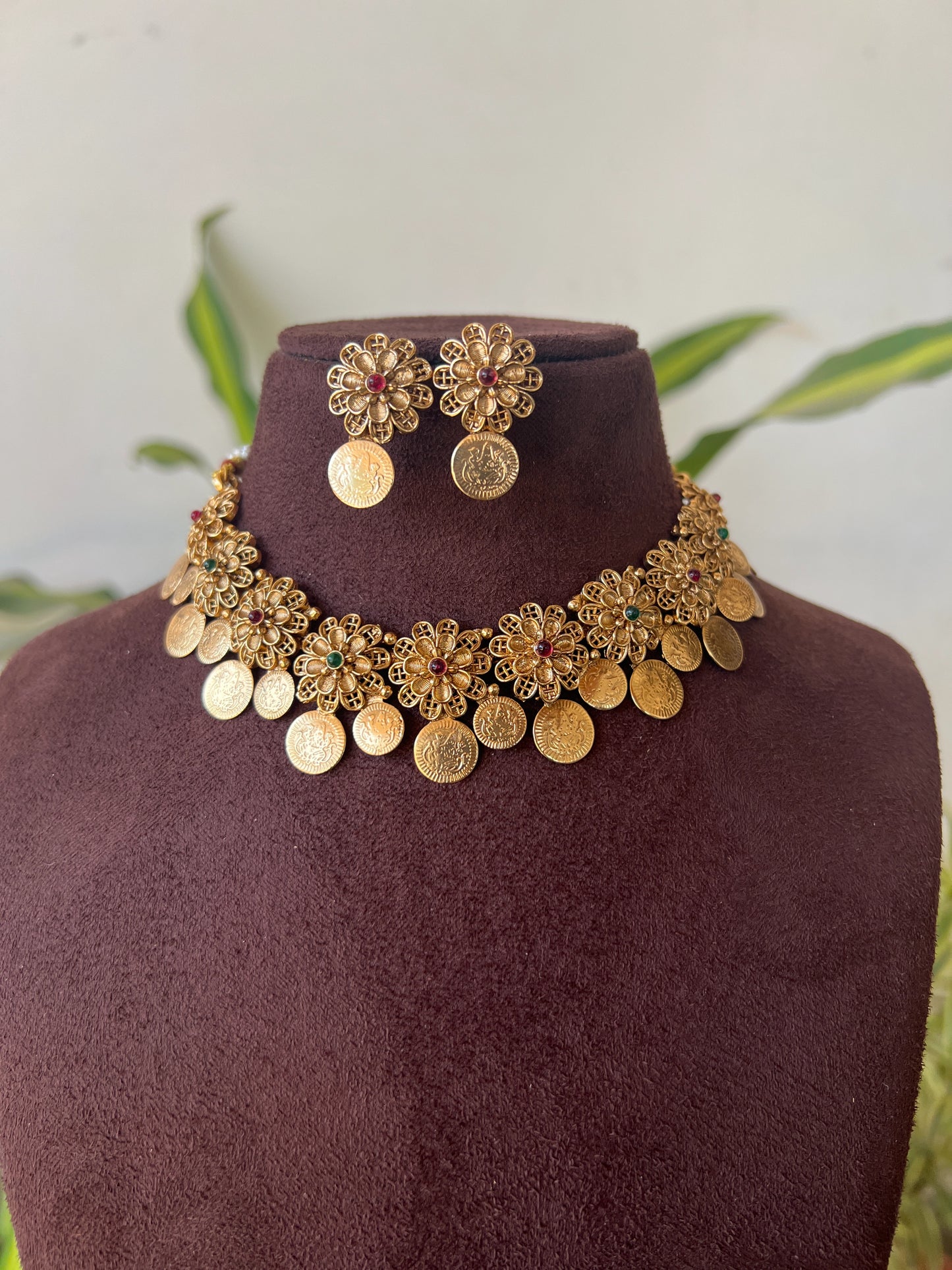 flower kaasu necklace set