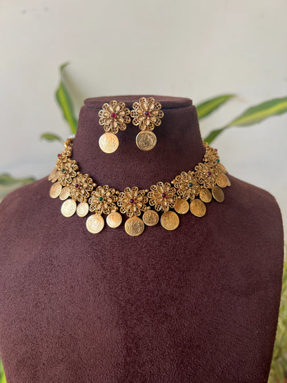 flower kaasu necklace set