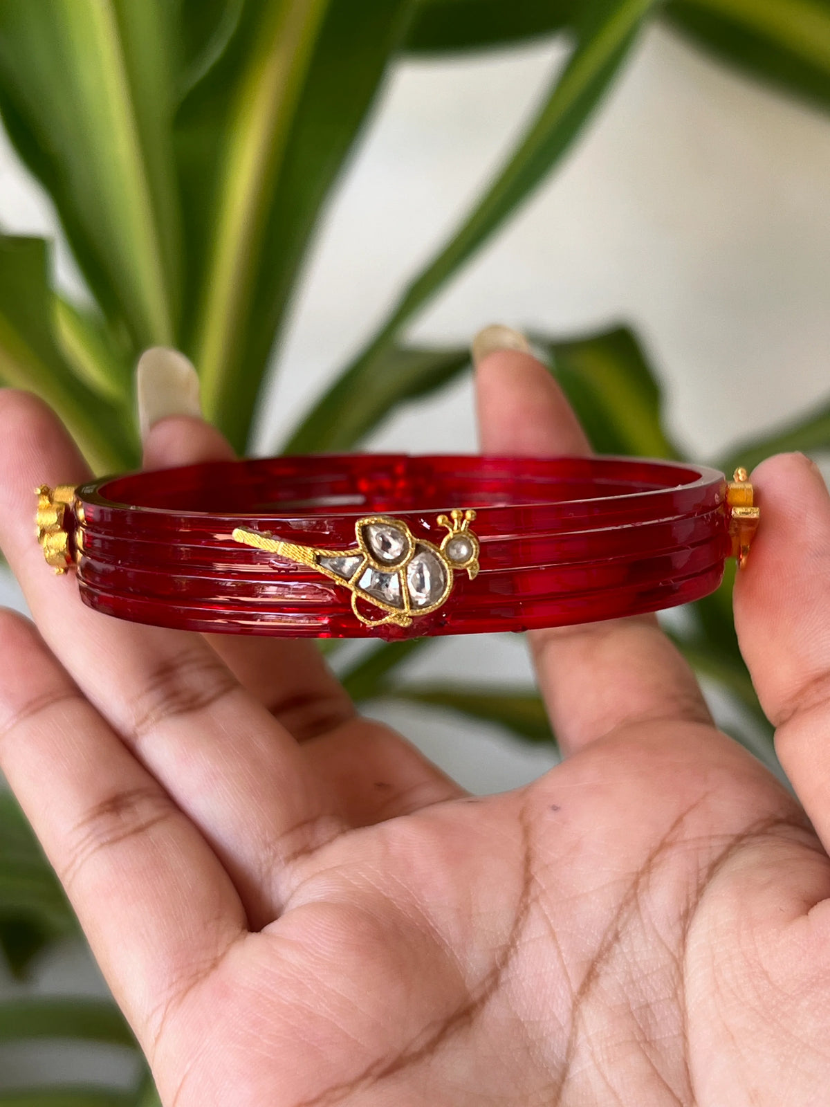 INDIRA bangles (Glass bangle with kundan)