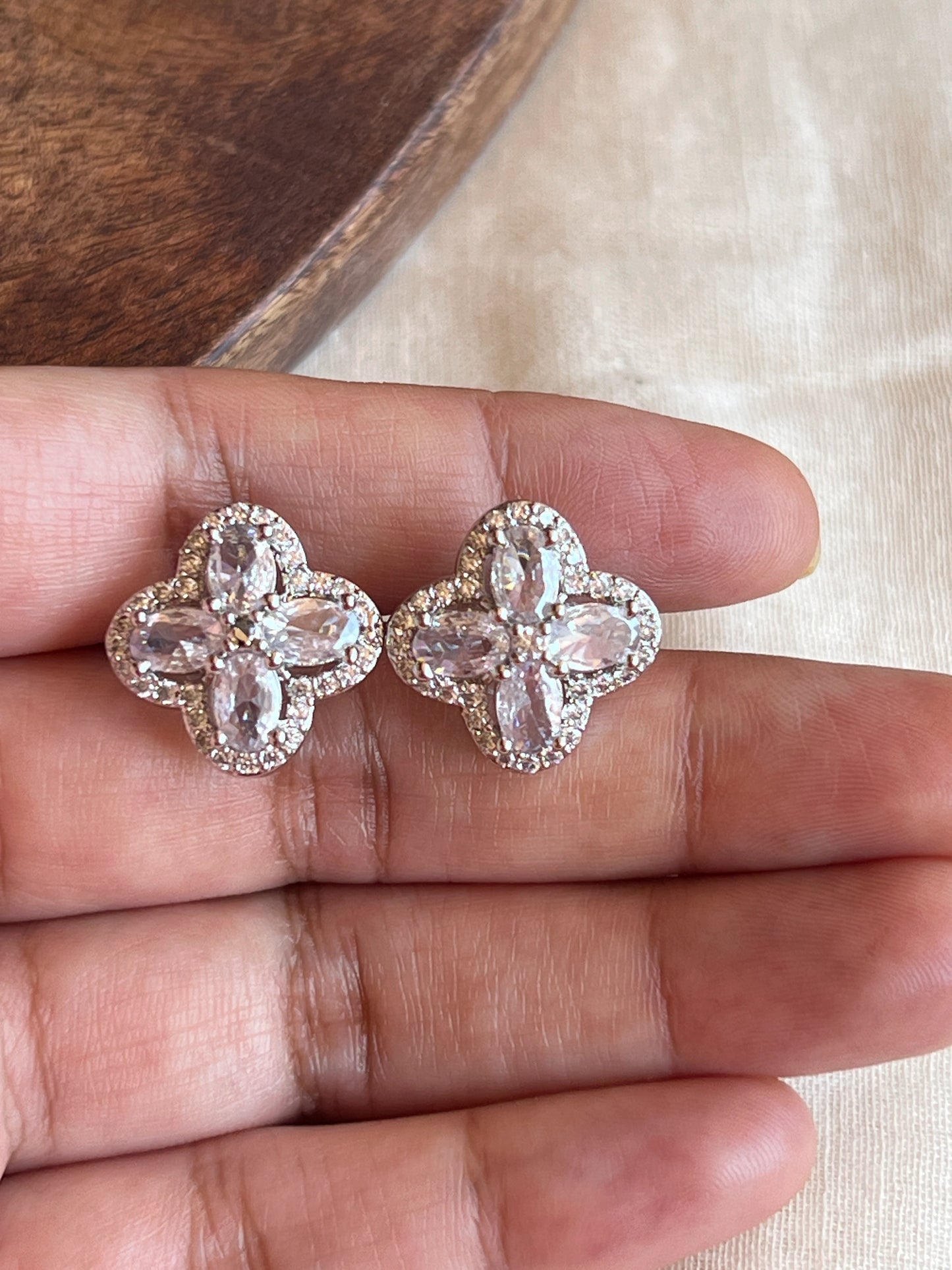 White stone studs