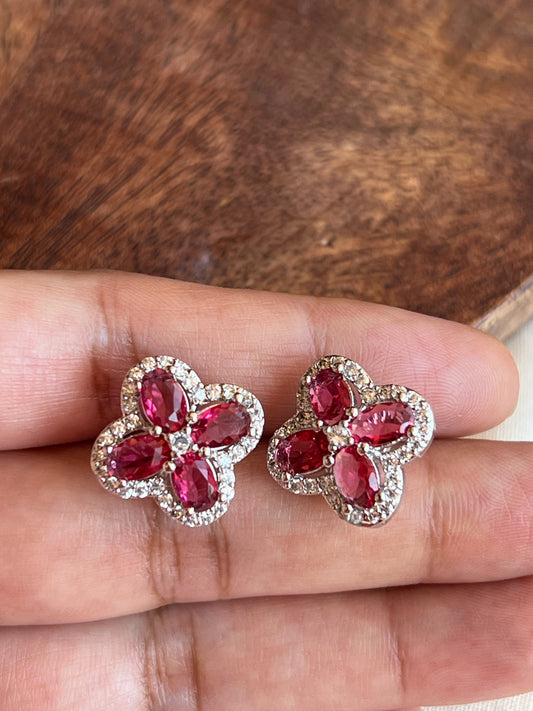 Red stone studs