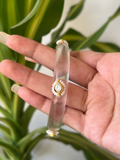 Transparent Resin kundhan bangle (transparent)