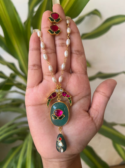 kundhan fusion necklace set