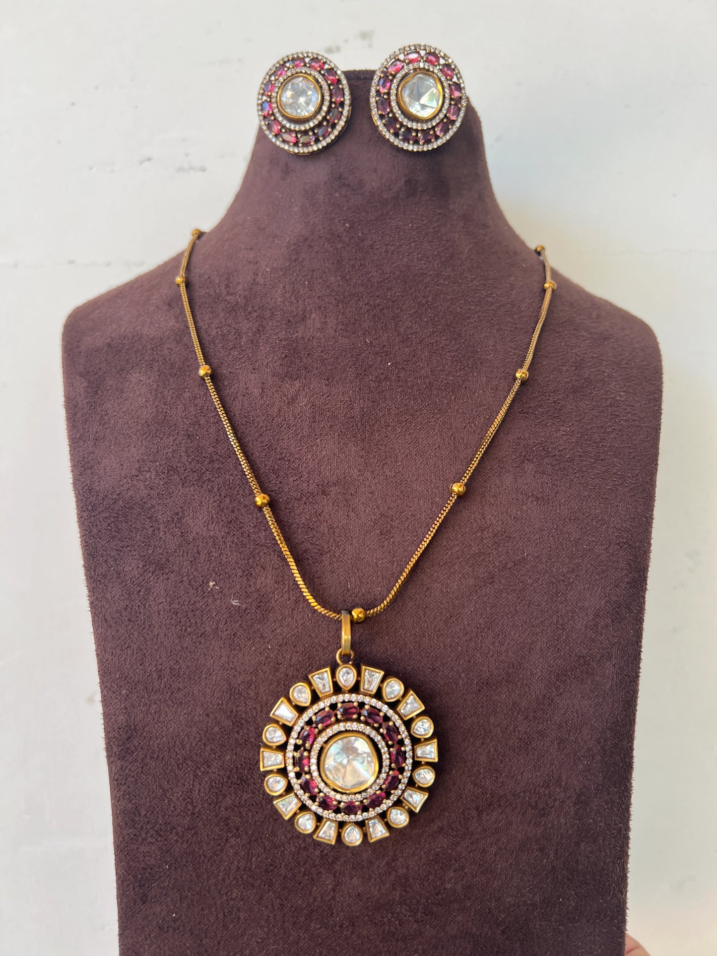Polki pendant set