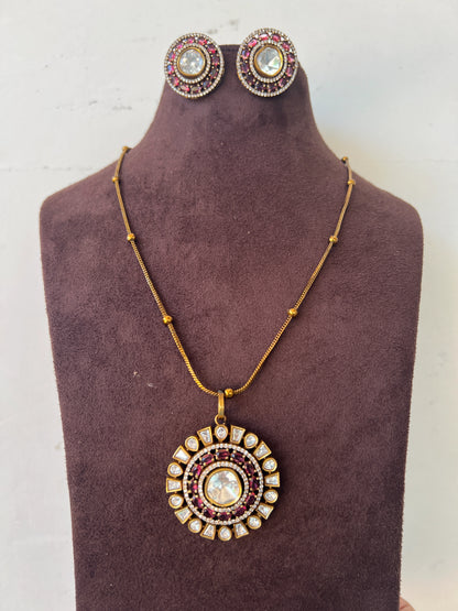 Polki pendant set