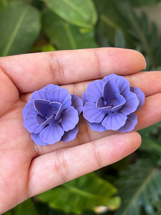purple flower earrings