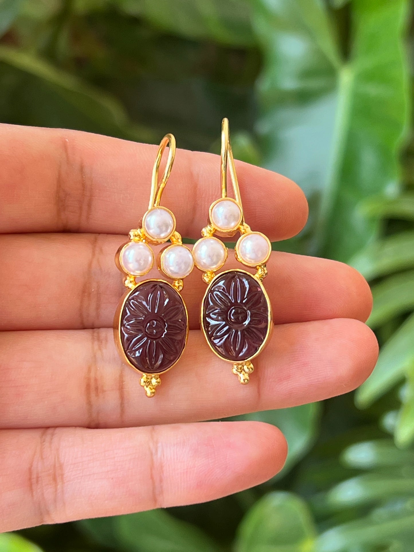 Stone earrings