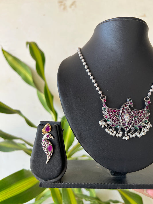 Oxidised necklace set