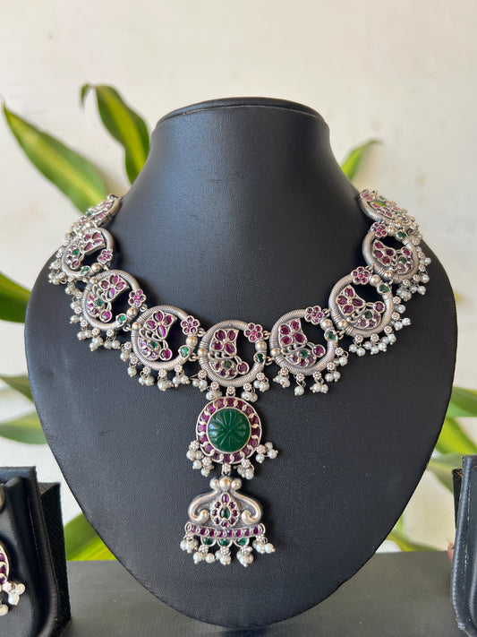 Oxidised necklace set