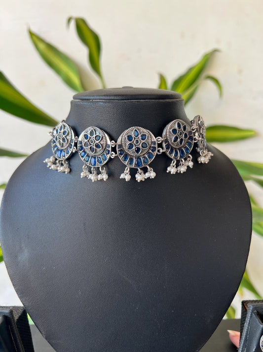Oxidised necklace set