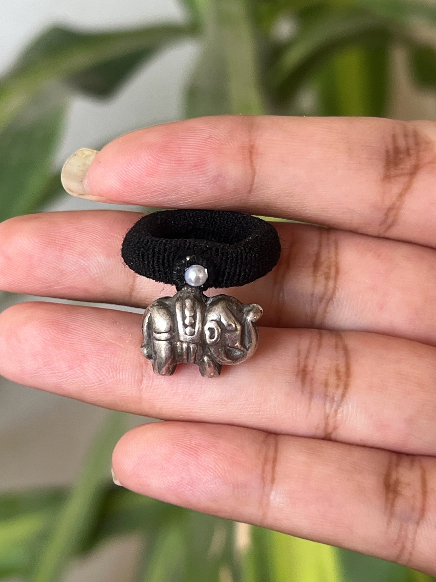 oxidised elephant hair band