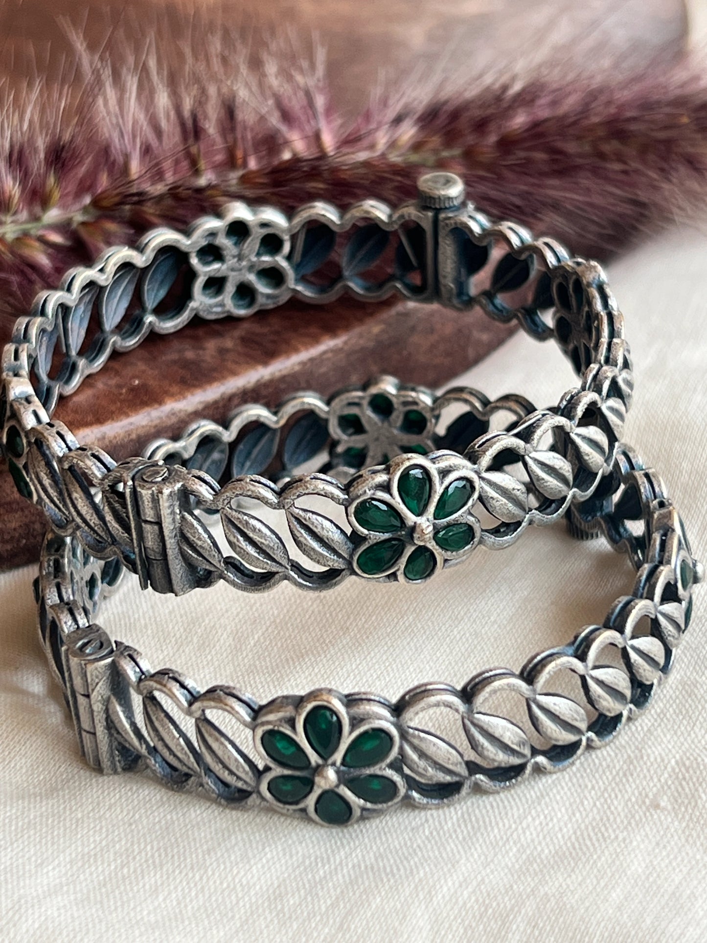 Oxidised bangles (green)
