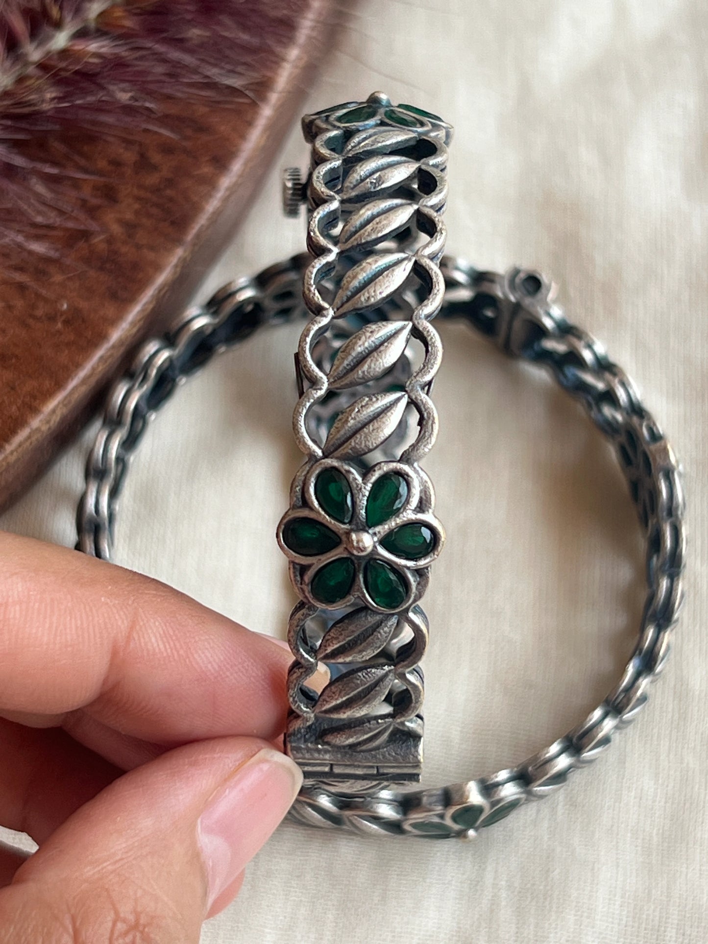 Oxidised bangles (green)