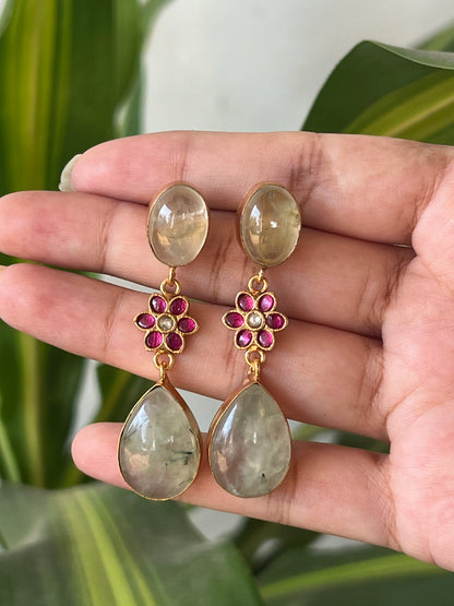 Natural stone kundhan necklace set