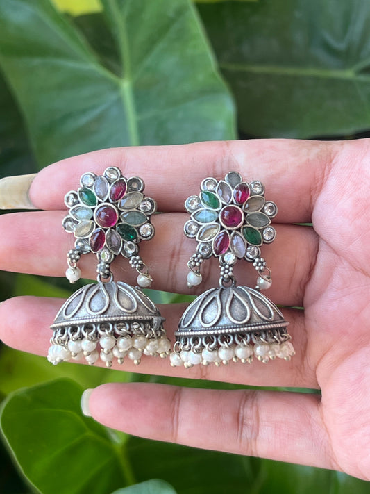 Multi colour jhumkas