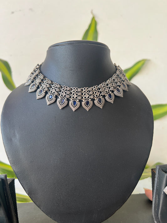 Oxidised necklace set