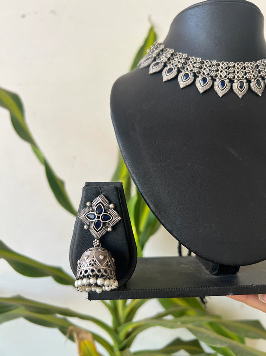 Oxidised necklace set
