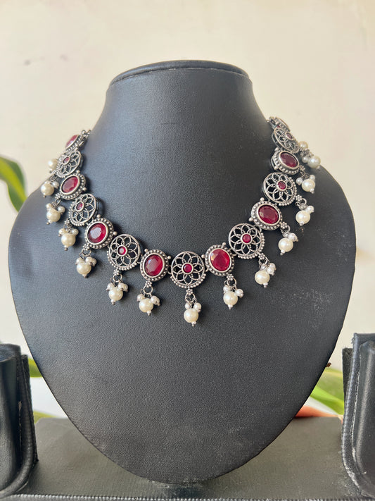 Oxidised necklace set
