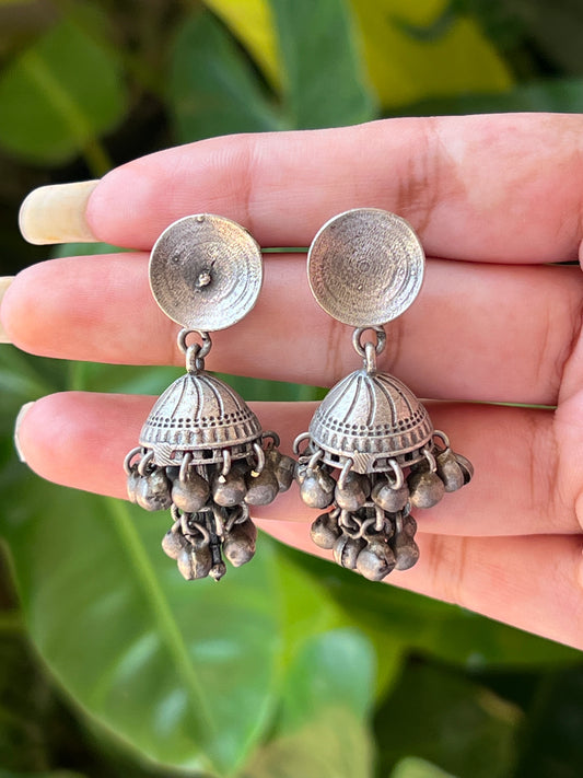 Oxidised jhumkas