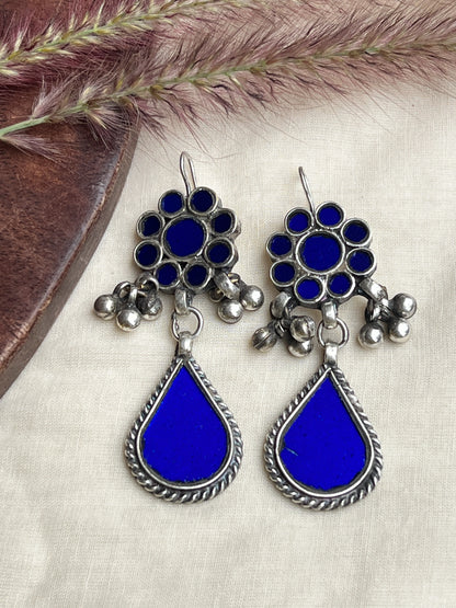 Blue glass earrings