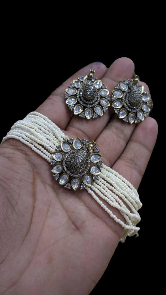 3D Peacock choker set