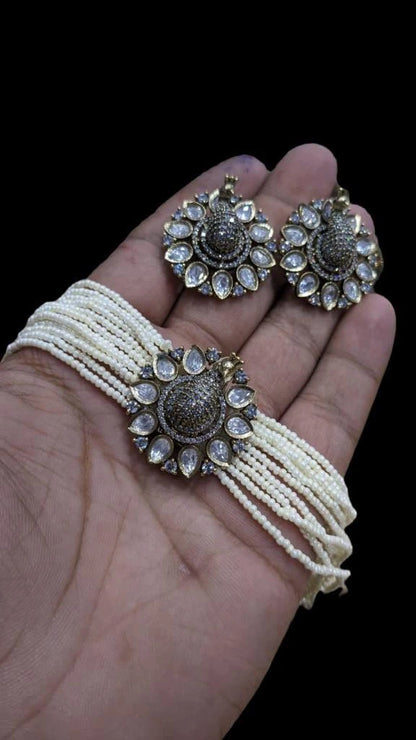 3D Peacock choker set