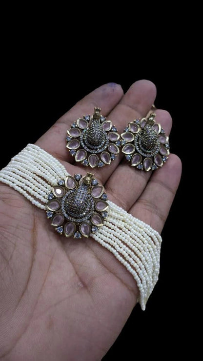 3D Peacock choker set