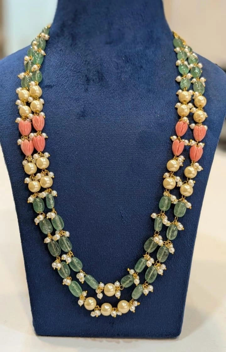 Tulip with strawberry beads necklace