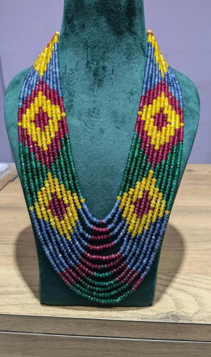 Navaratan oynx beads necklace
