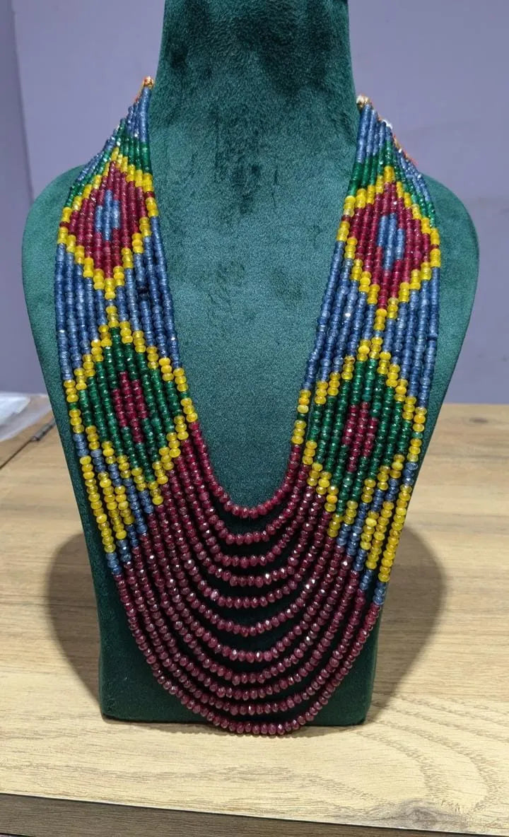 Navaratan oynx beads necklace
