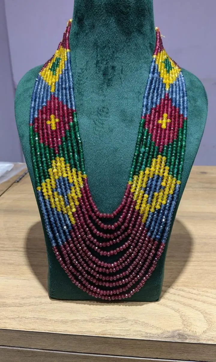 Navaratan oynx beads necklace