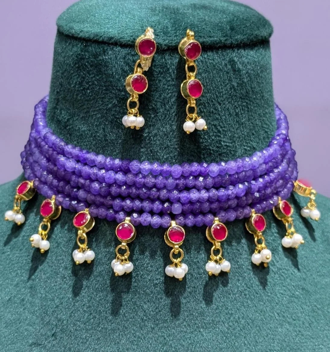 oynx beaded choker set
